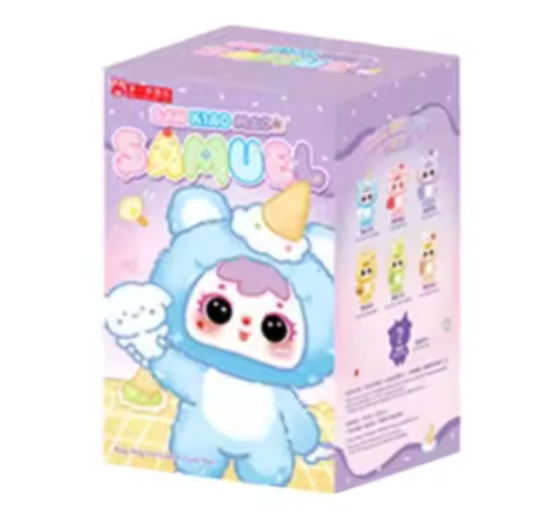 Boxed toy with a cute character on a white background