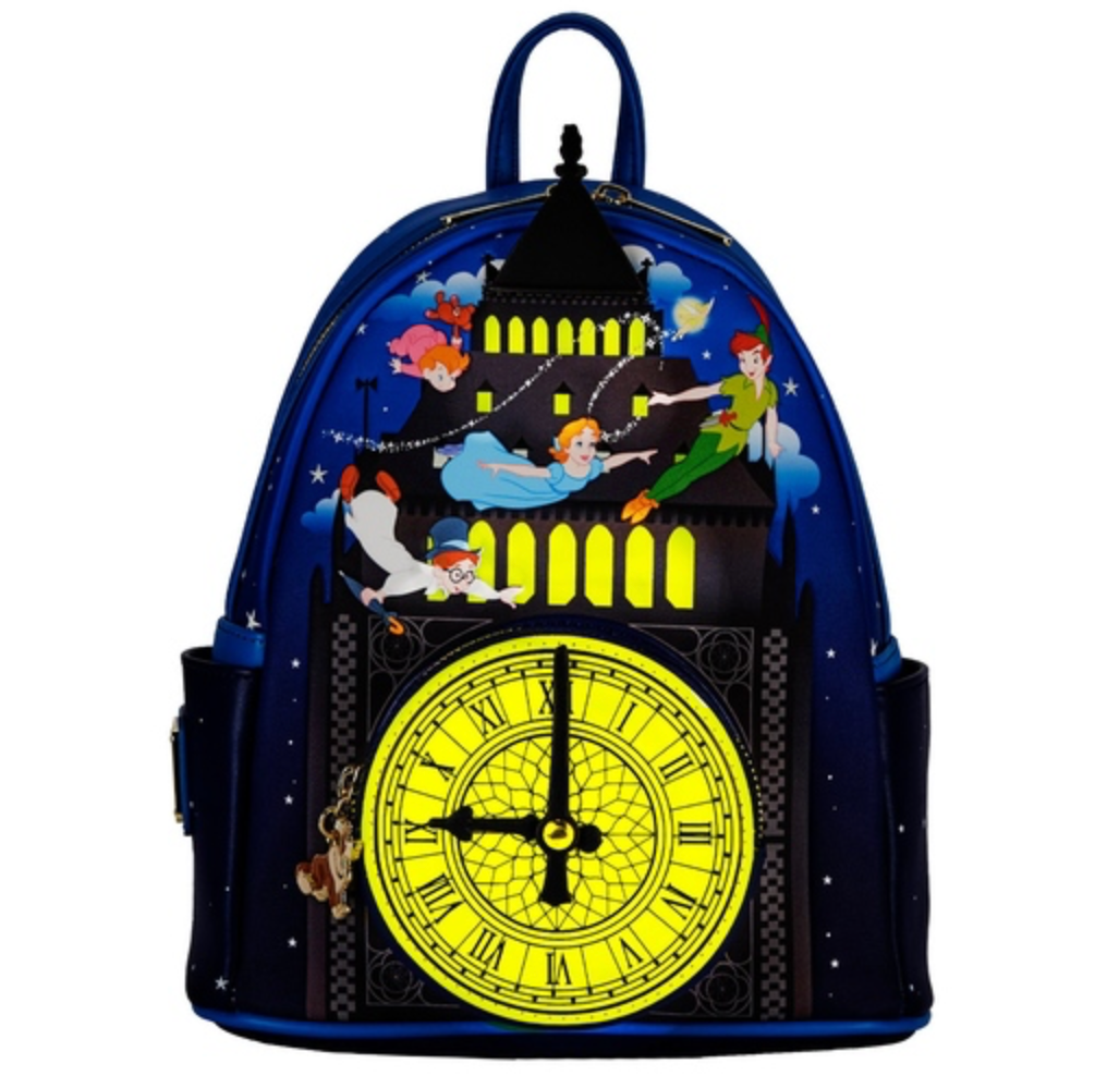 Loungefly Disney Peter Pan Clock Glow in the Dark Mini Backpack