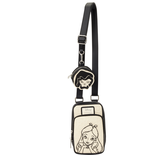 Loungefly Disney Alice in Wonderland Cell Phone Sling Crossbody Bag with Coin Bag