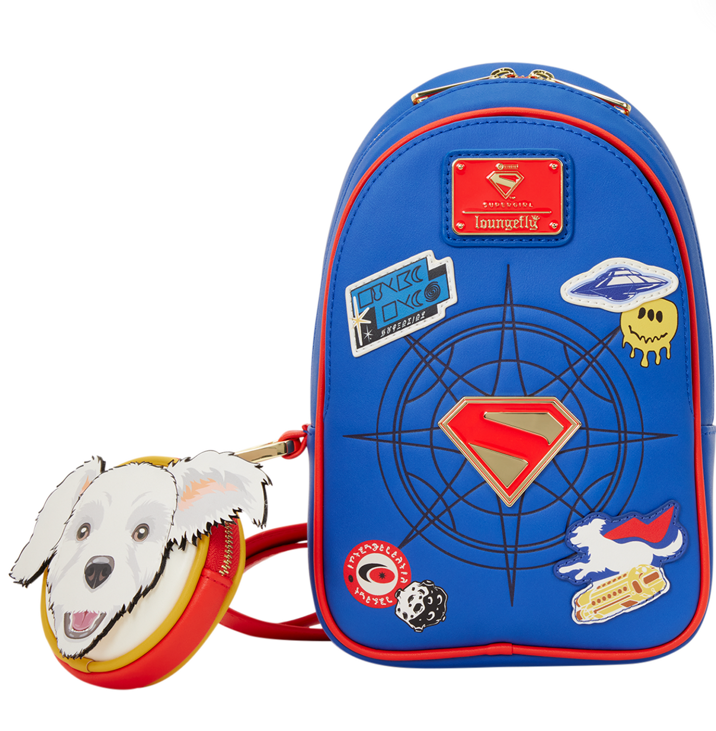 Loungefly DC Comic Supergirl Krypto Sling Crossbody Bag with Coin Bag