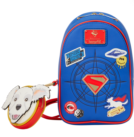 Loungefly DC Comic Supergirl Krypto Sling Crossbody Bag with Coin Bag